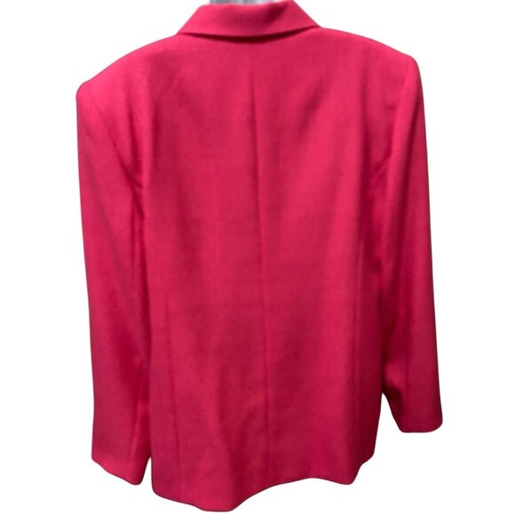 Vintage Pant Suit Womens 12 Power Suit Hot Pink Lined Pleated High Waist Pants - Picture 10 of 16